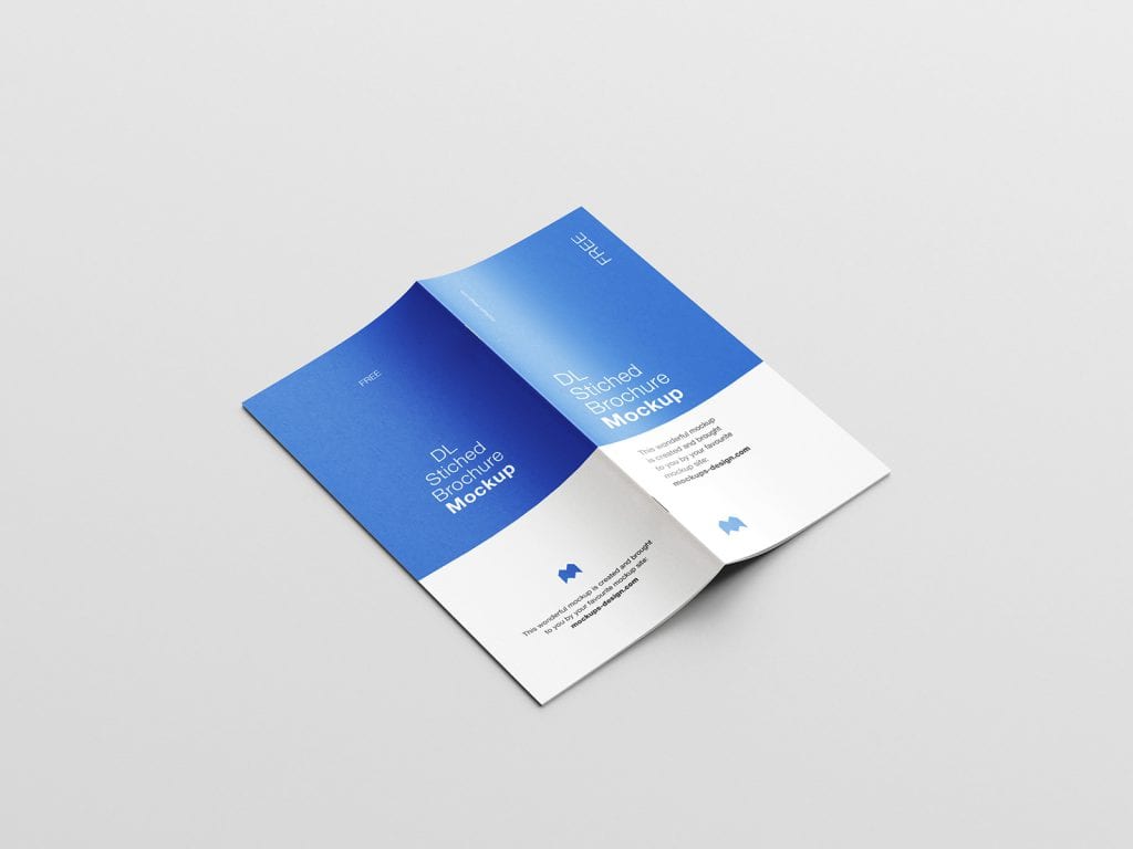 Free saddle stitched DL brochure mockup - Mockups Design