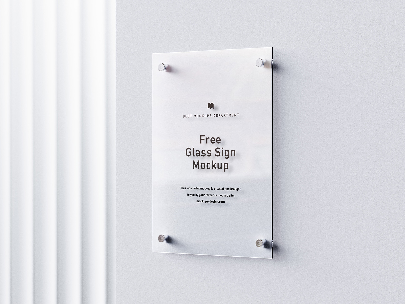Free glass sign mockup