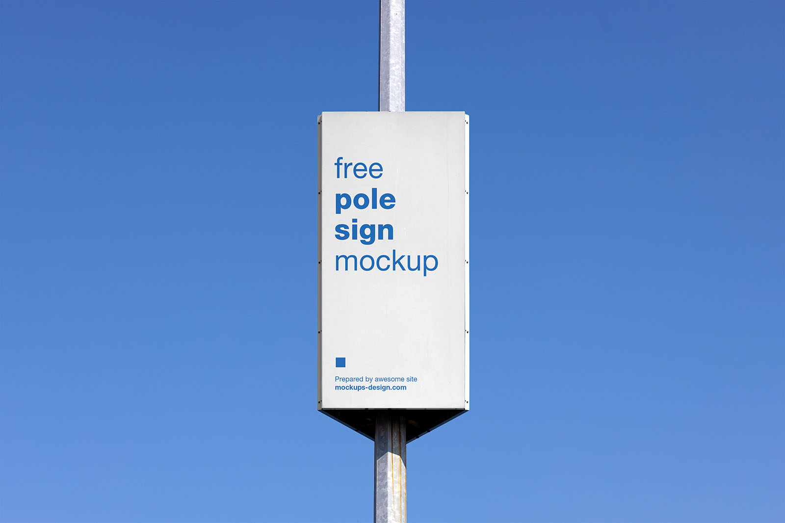 Free pole sign mockup