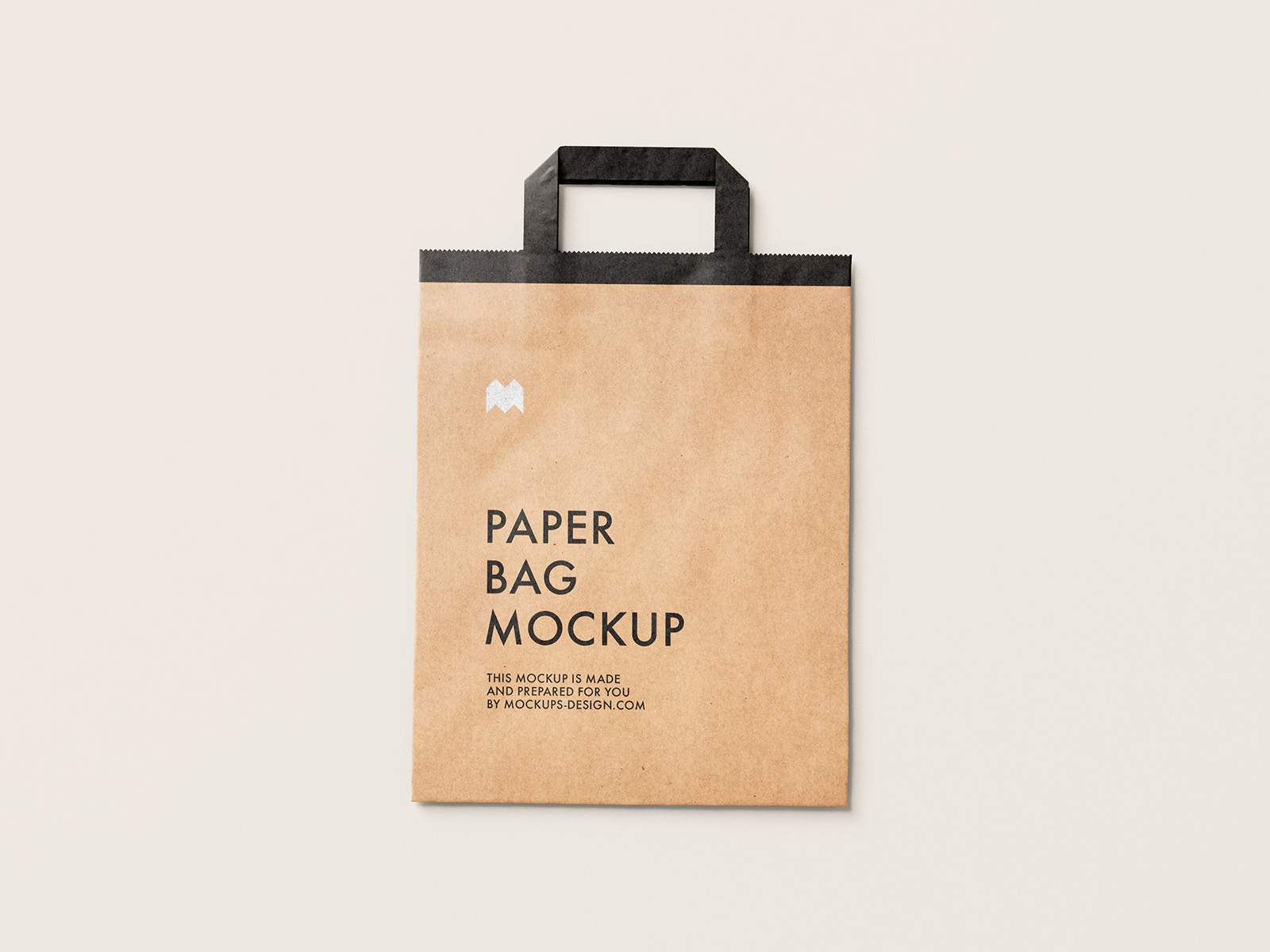 Free flattened paper bag mockup