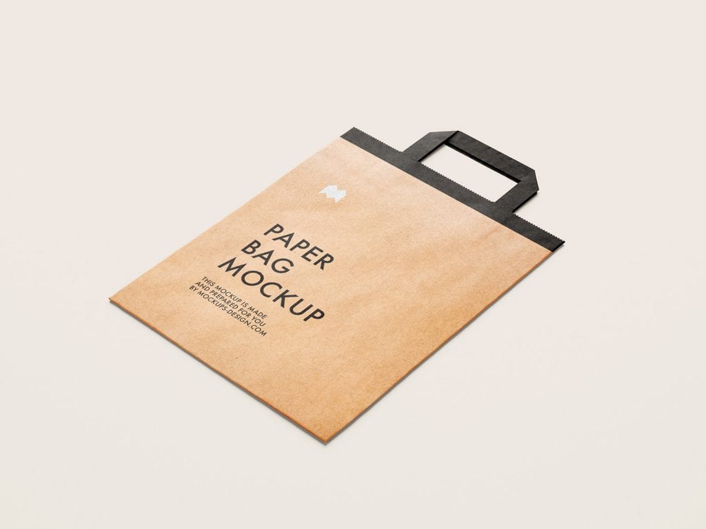 Free flattened paper bag mockup - Mockups Design