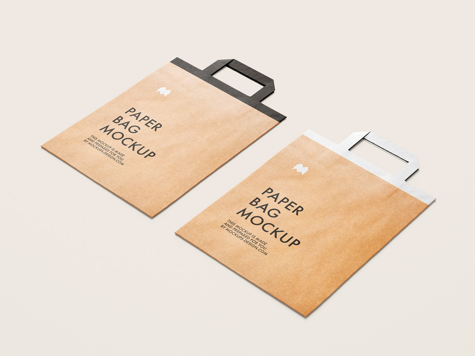 Free flattened paper bag mockup