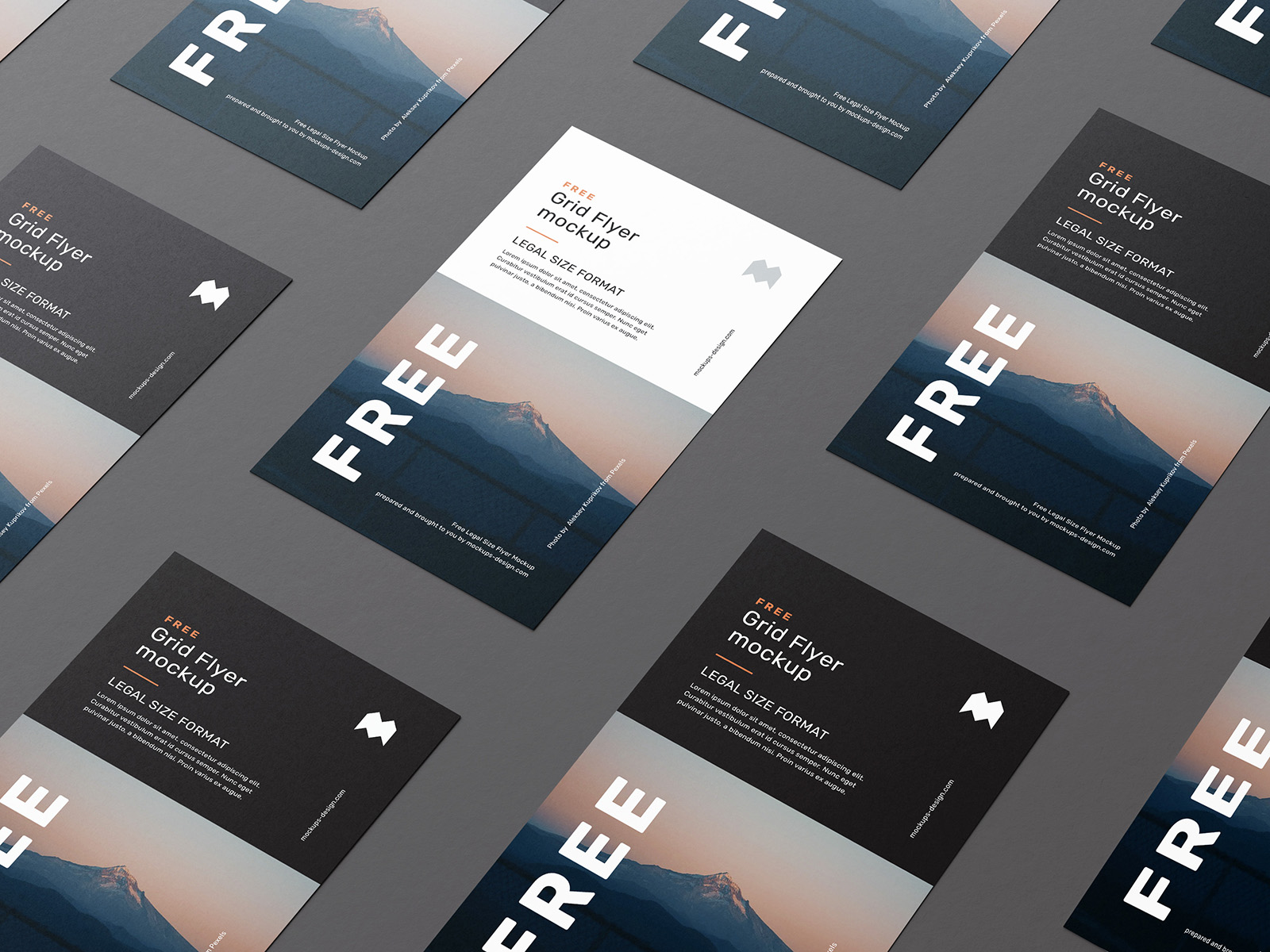 Free legal size flyer grid mockup