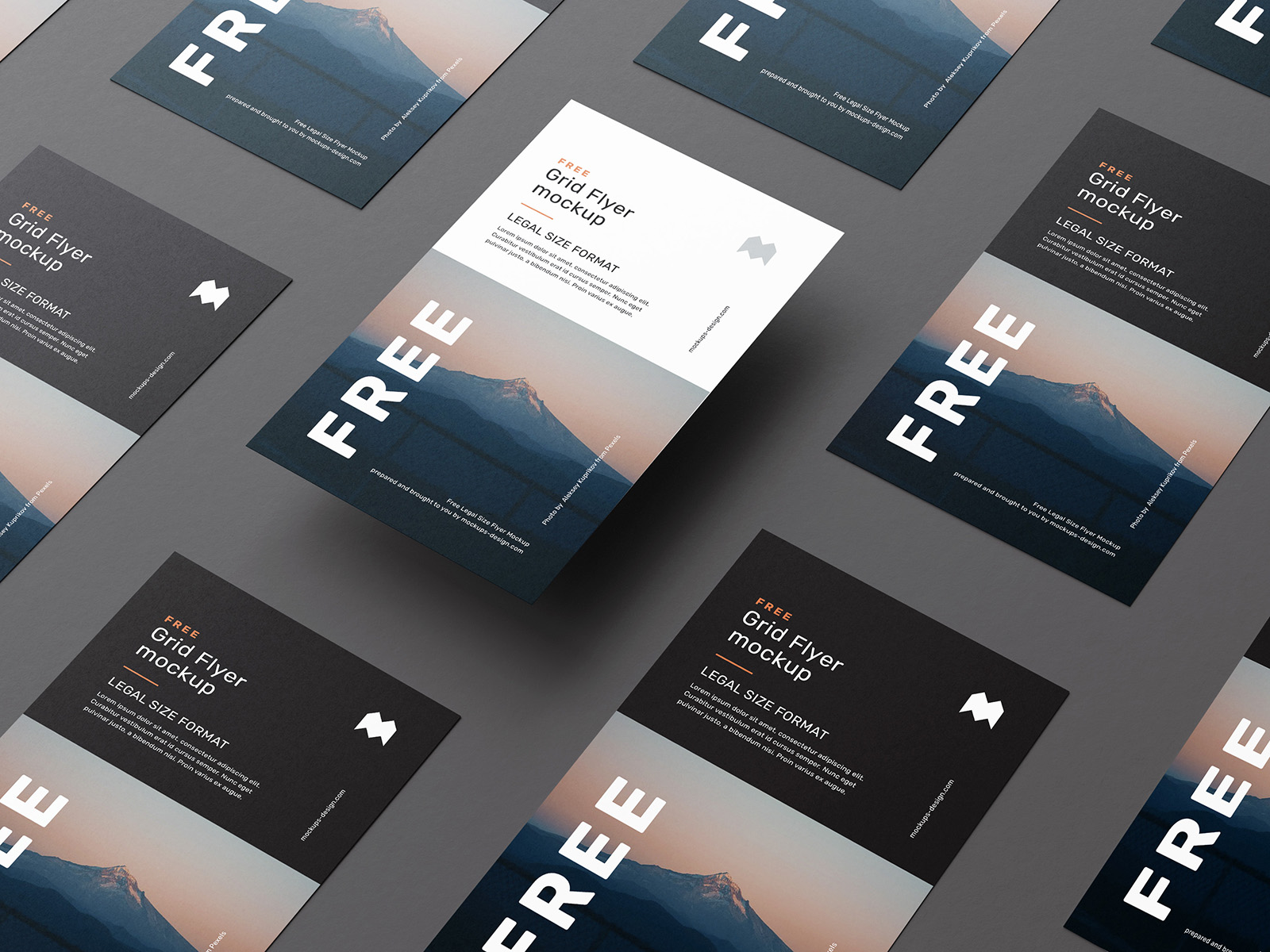 Download Free legal size flyer grid mockup - Mockups Design | Free Premium Mockups