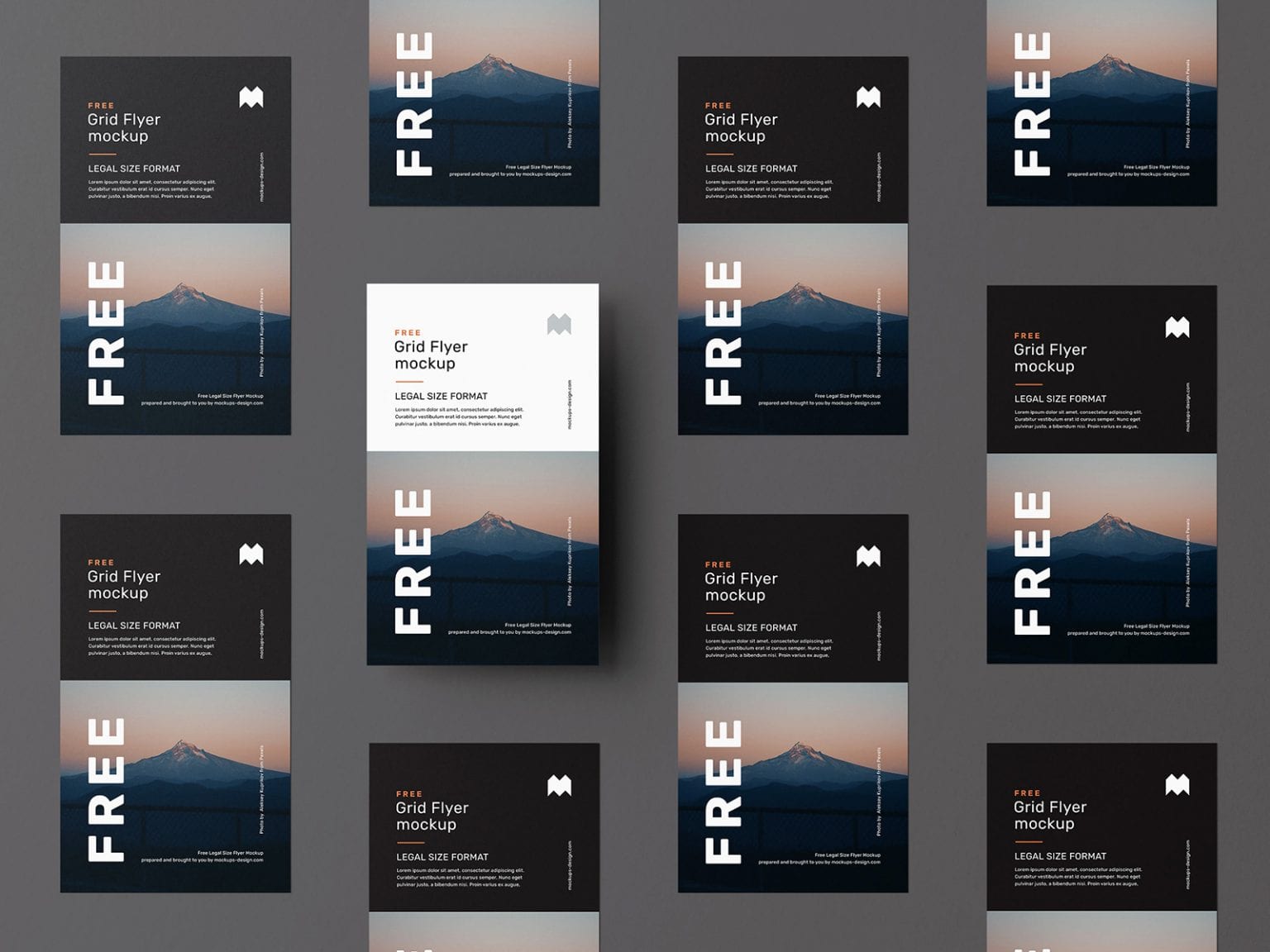 Download Free legal size flyer grid mockup - Mockups Design | Free Premium Mockups