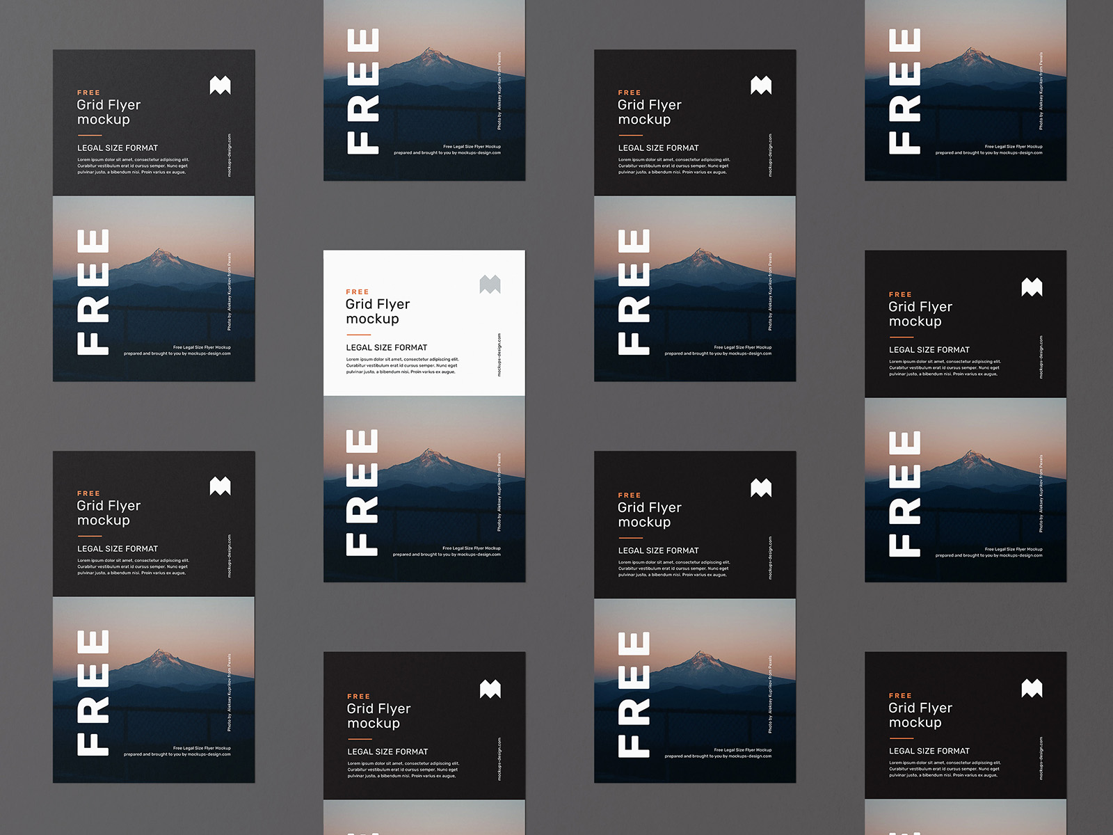 Free legal size flyer grid mockup