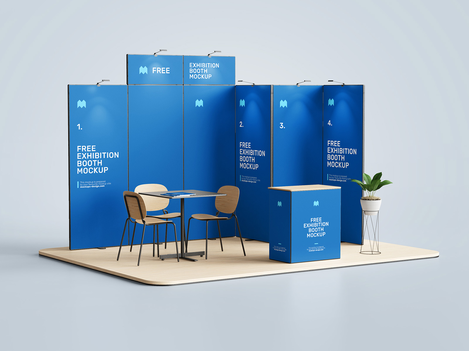 Free exhibition booth mockup
