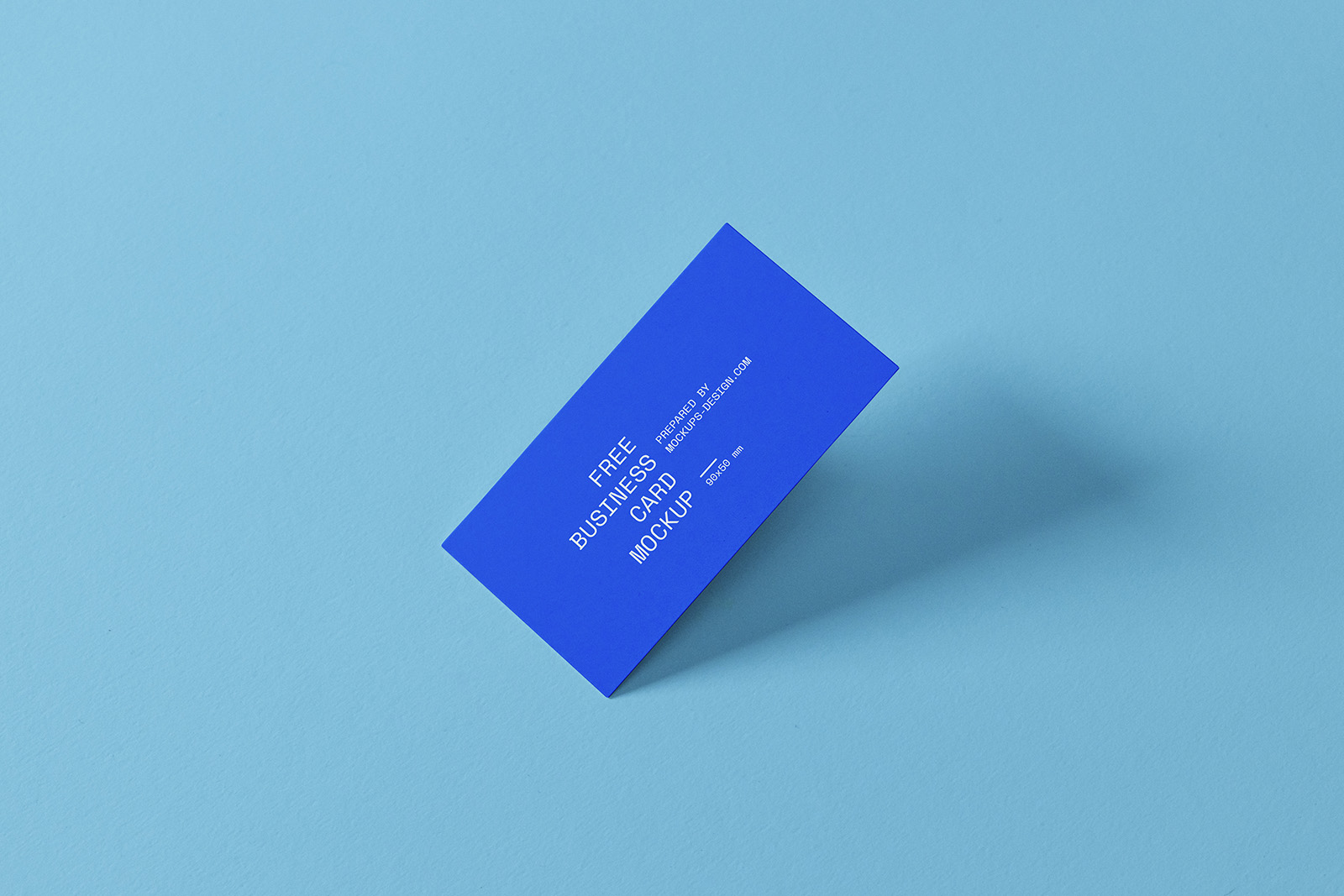 Business card mockup in 90x50mm format