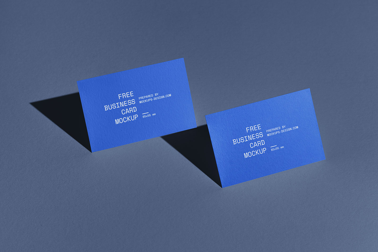 Business cards with strong shadow mockup