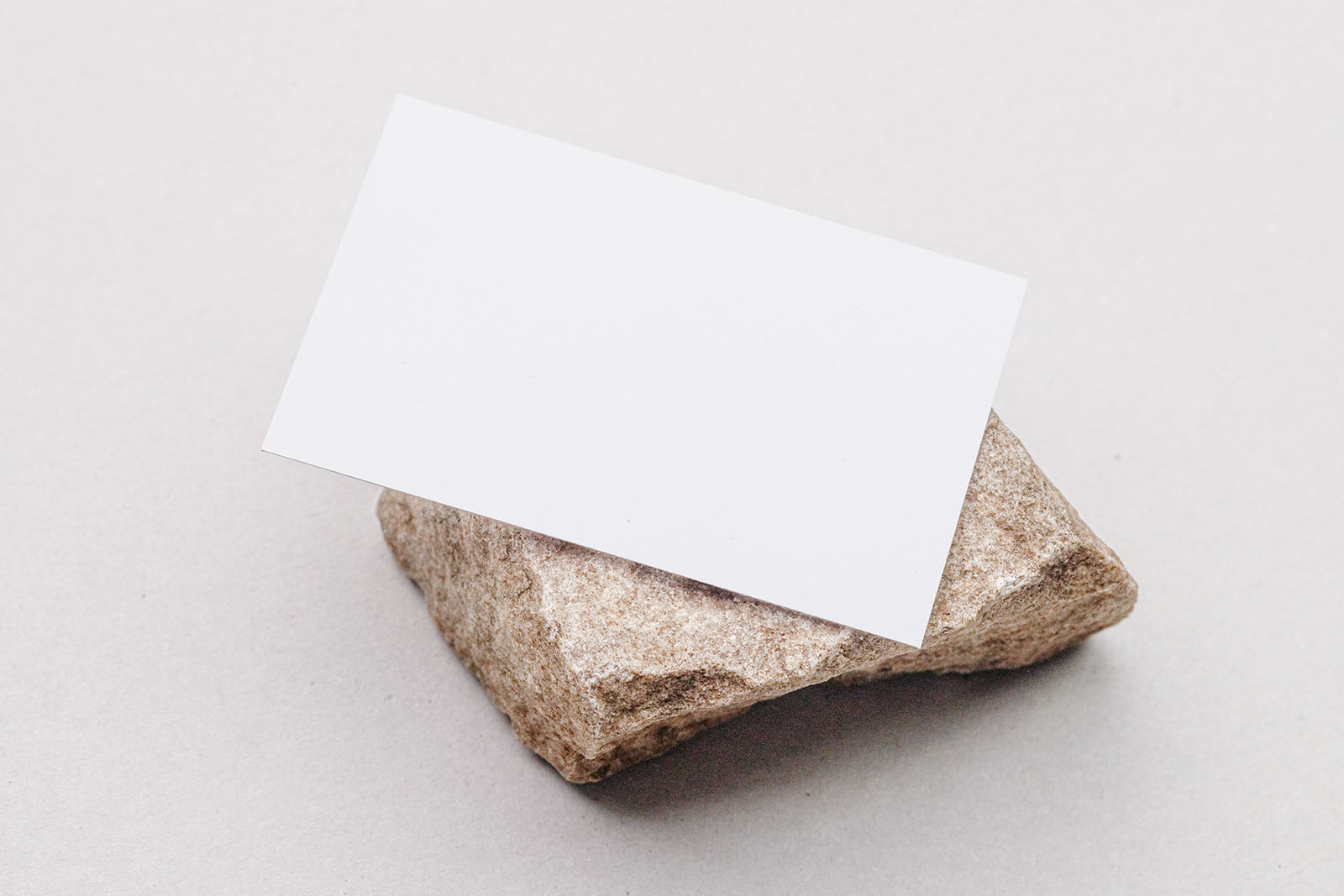 Business card on a stone mockup