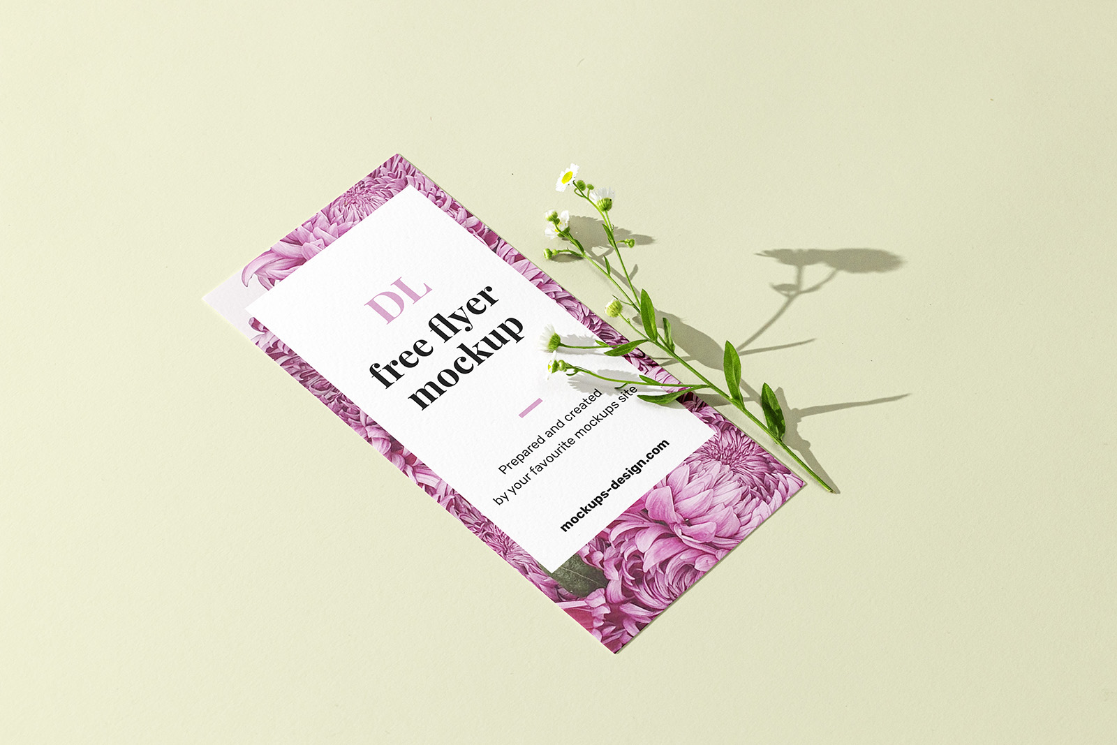 DL flyer with flower mockup