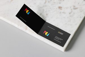 Folded business card mockup