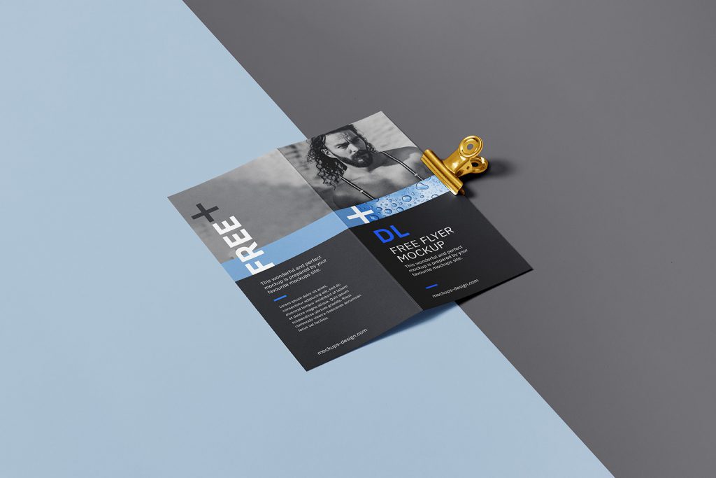 Download Bi fold DL flyer with a clip mockup - Instant Download