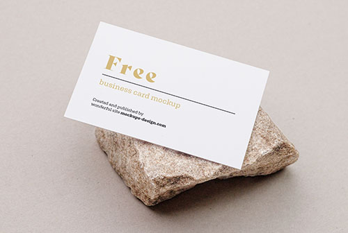 Business card on a stone mockup