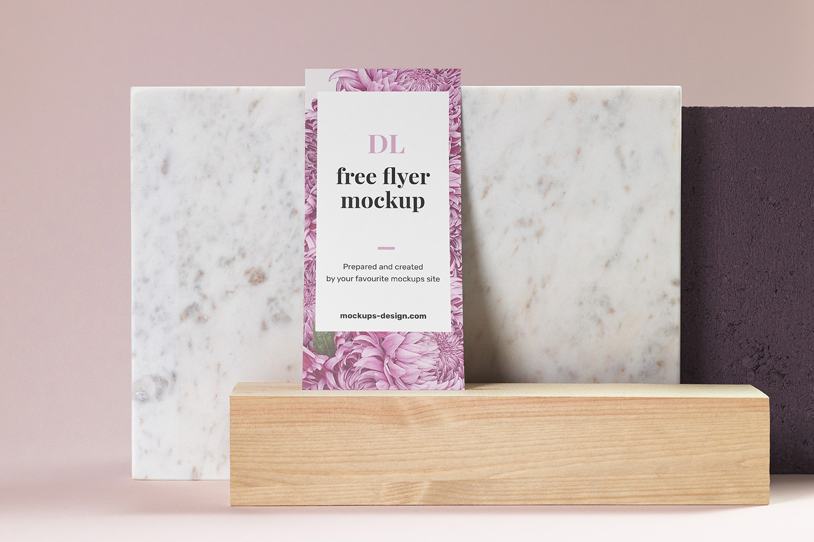 DL flyer on marble mockup