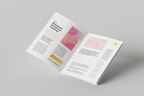 Floating A4 brochure mockup