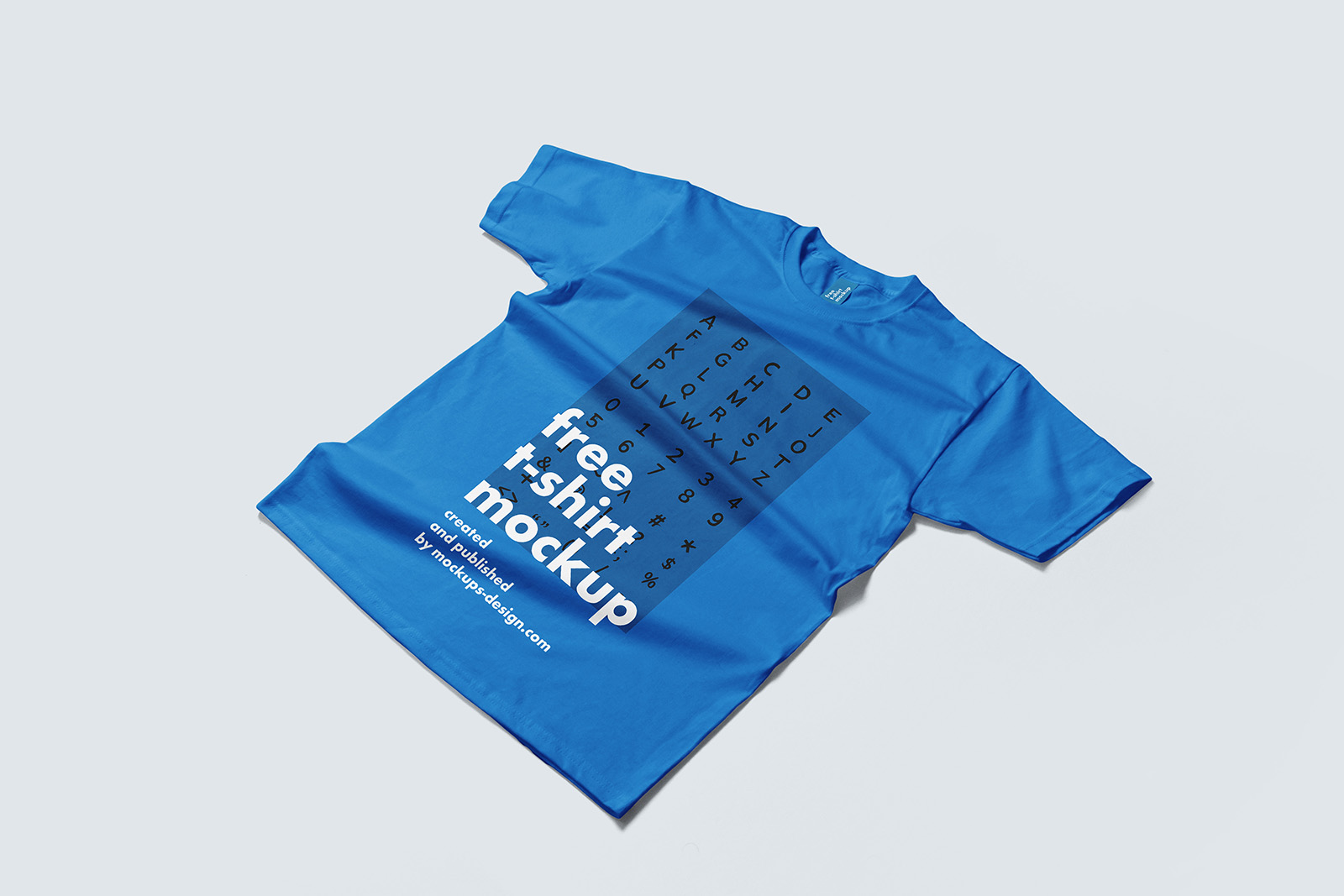 PSD Blue T-Shirt Front View Mockup