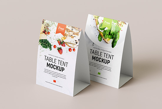 Free table tent mockup