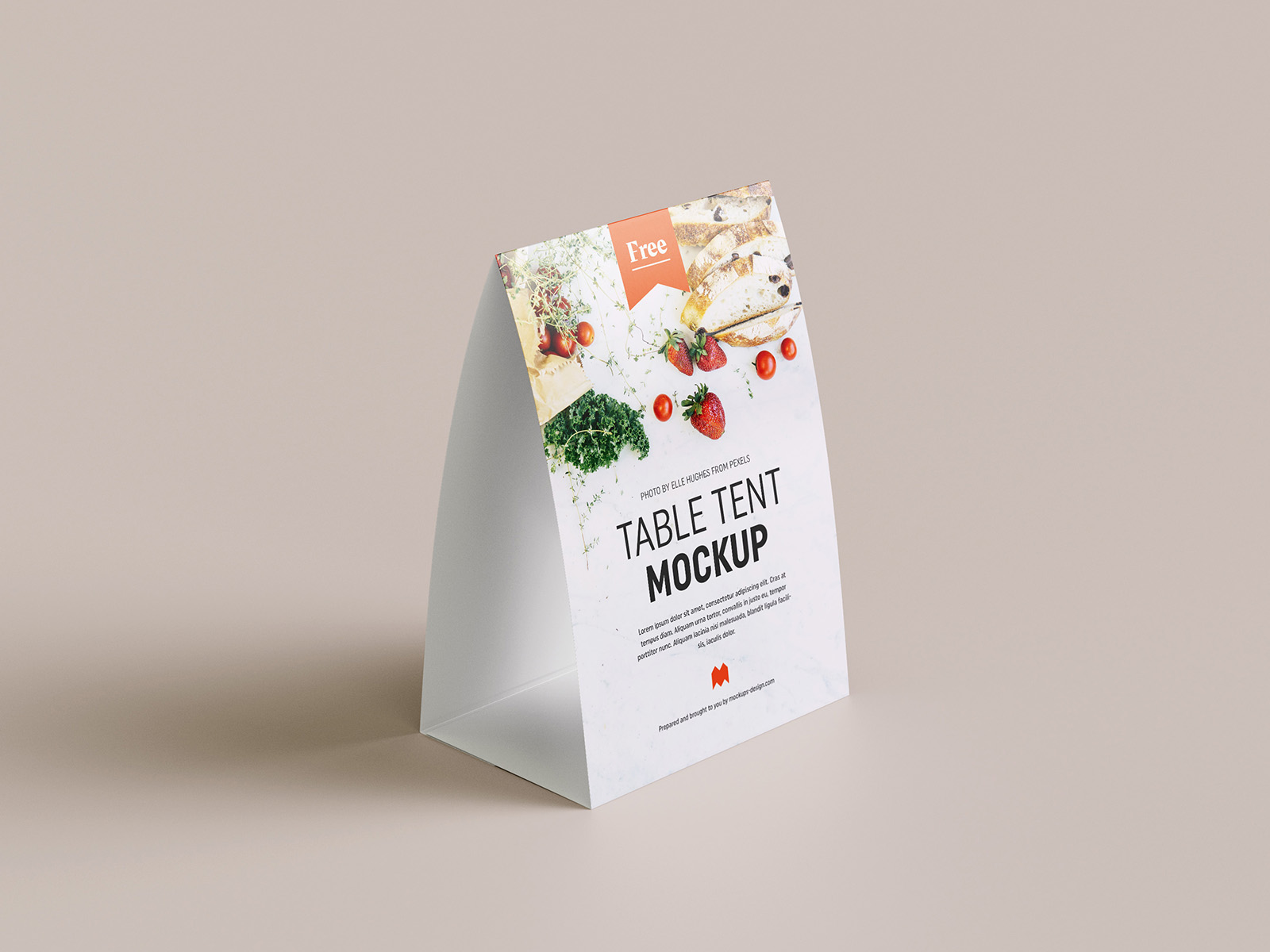 Free table tent mockup