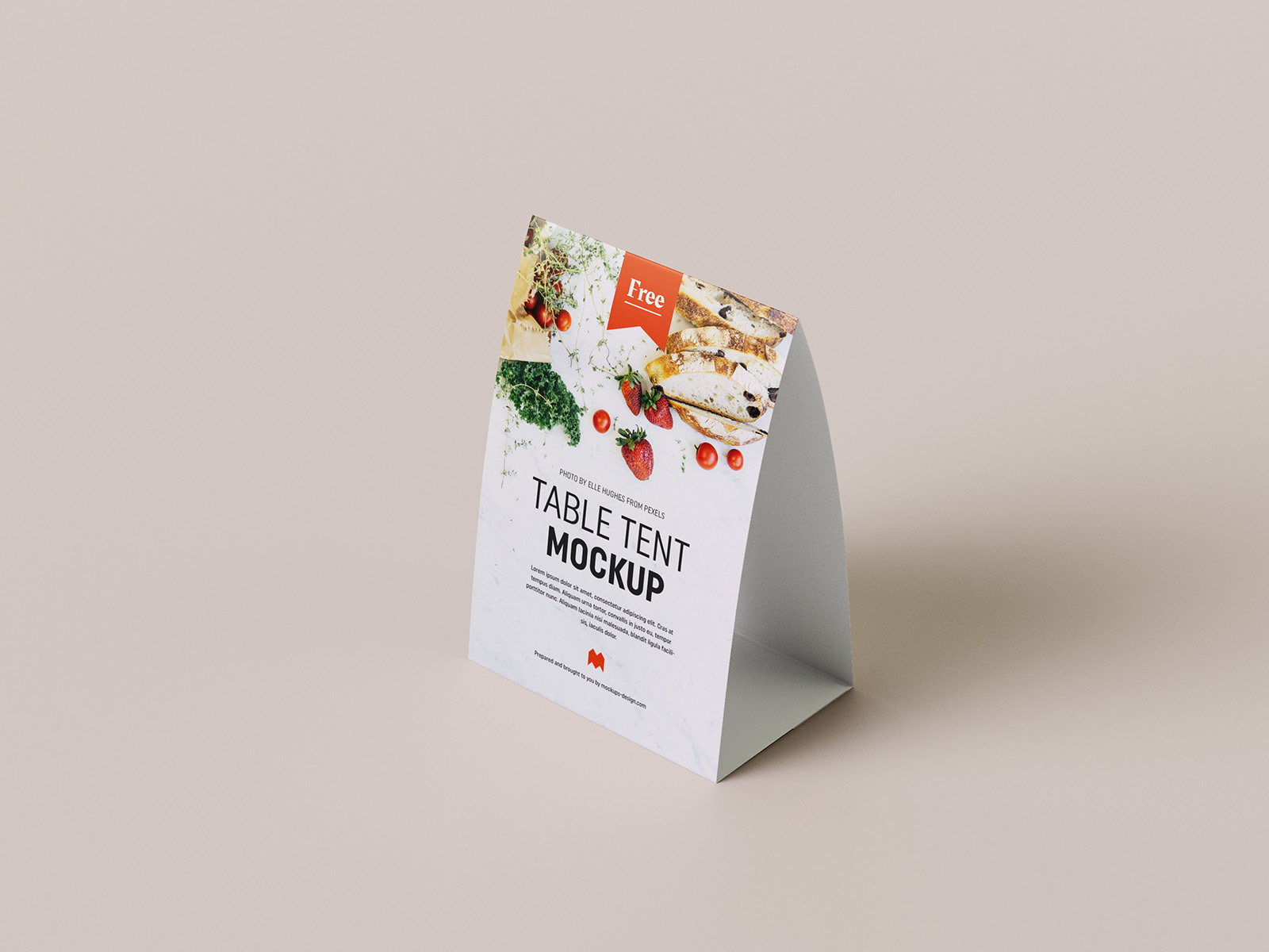 Free table tent mockup