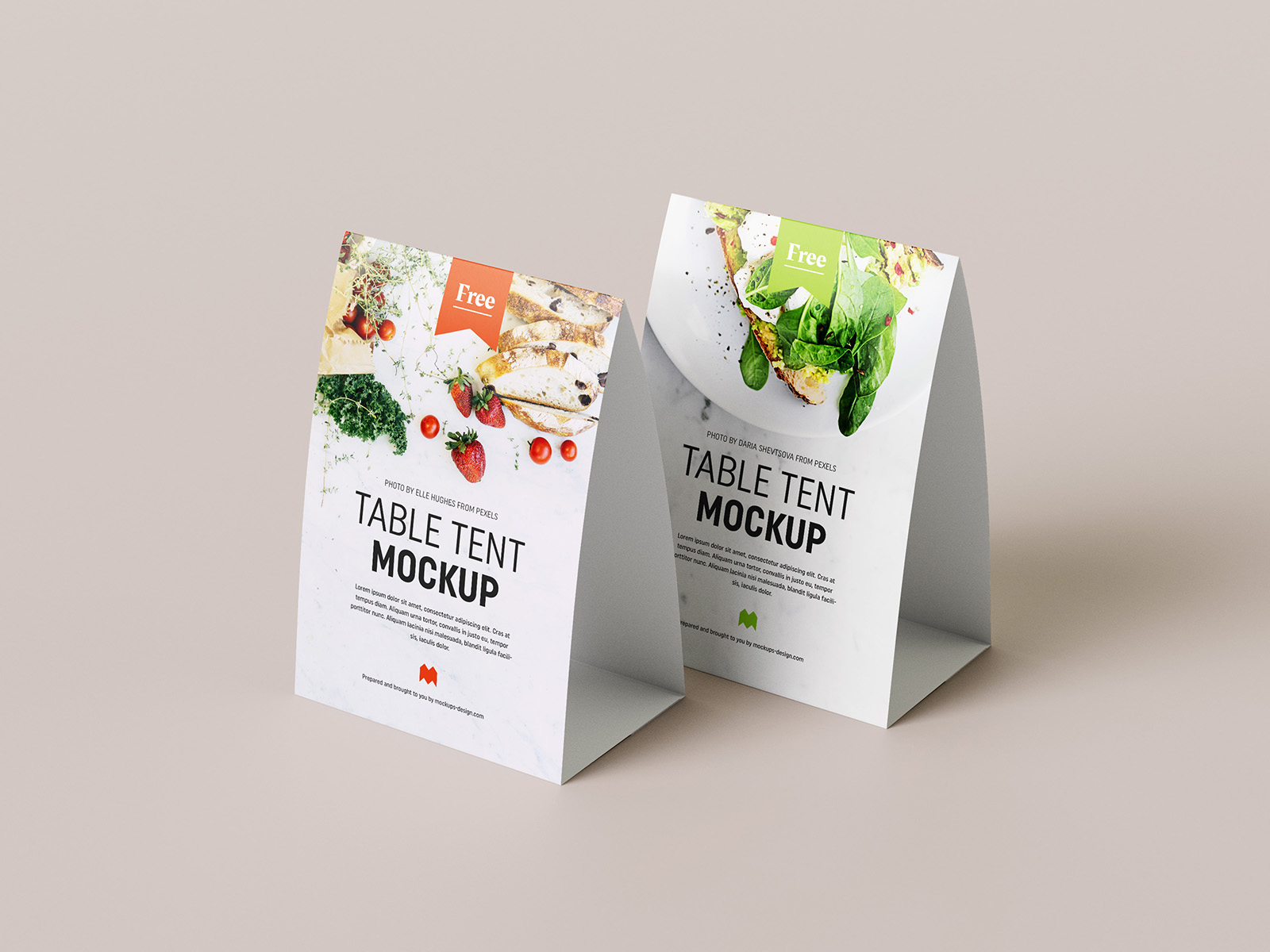 Free table tent mockup