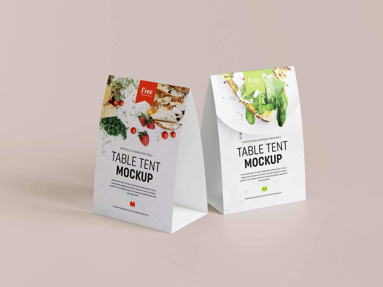 Free table tent mockup