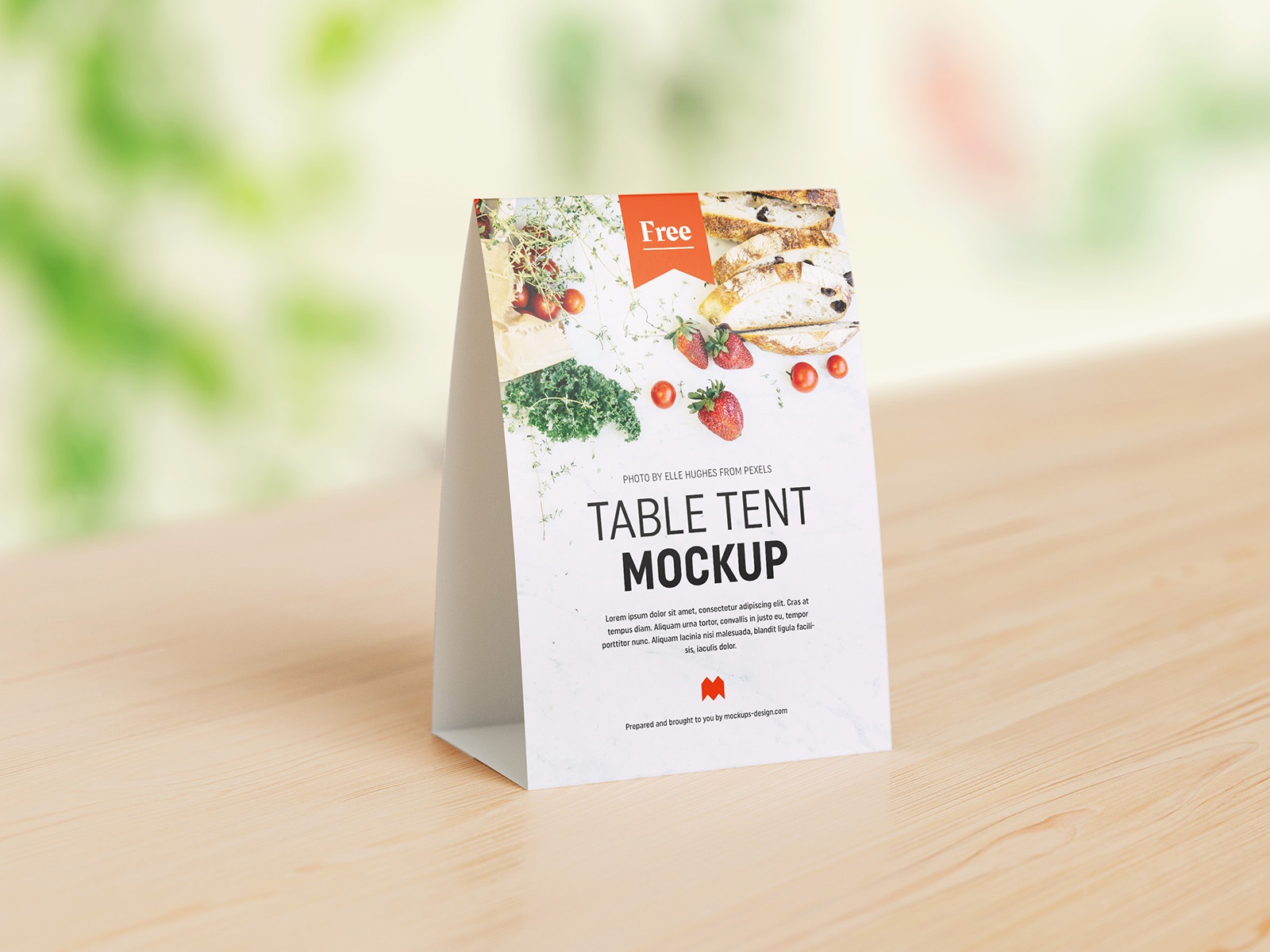 Free table tent mockup