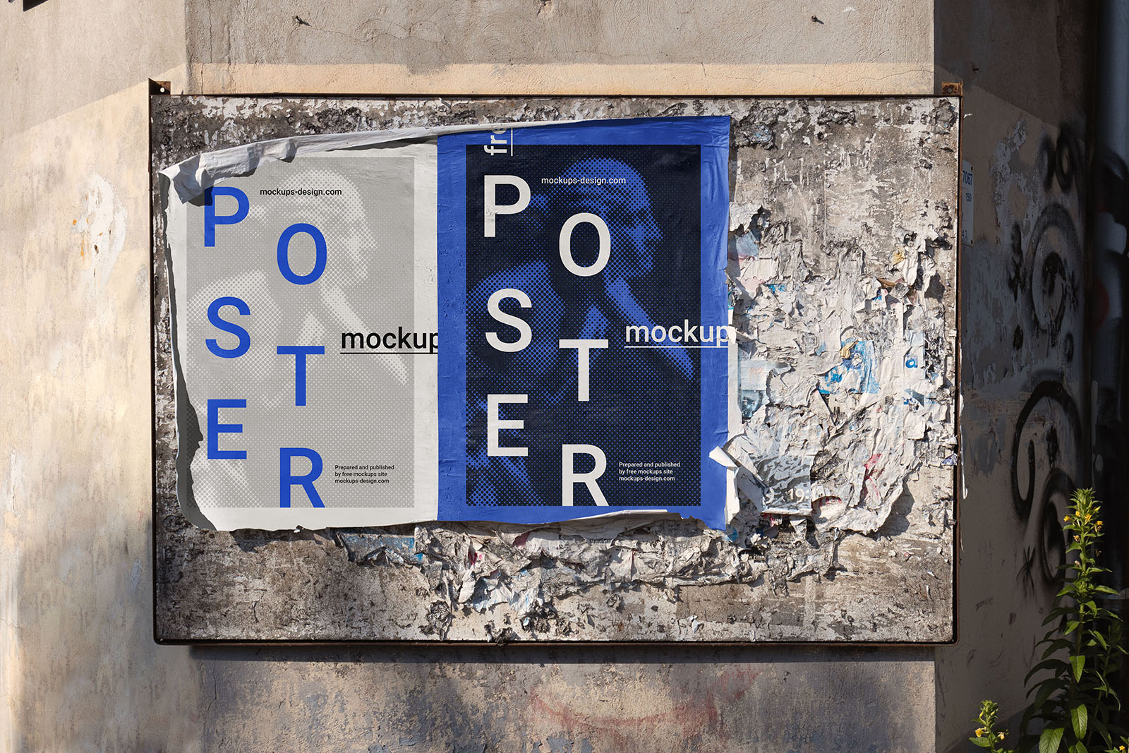 Free street poster mockup