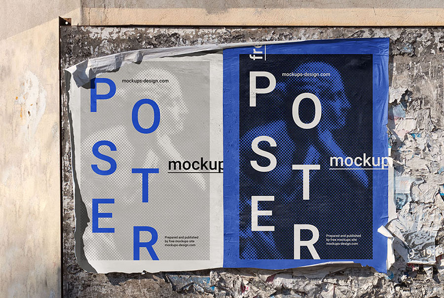 Free street poster mockup