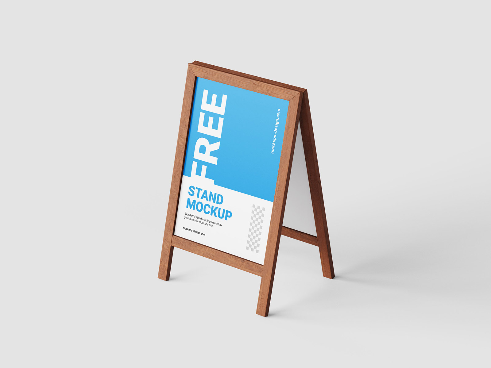 Free wooden stand mockup
