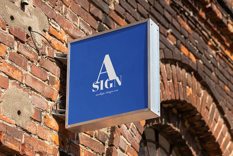 Square sign mockup