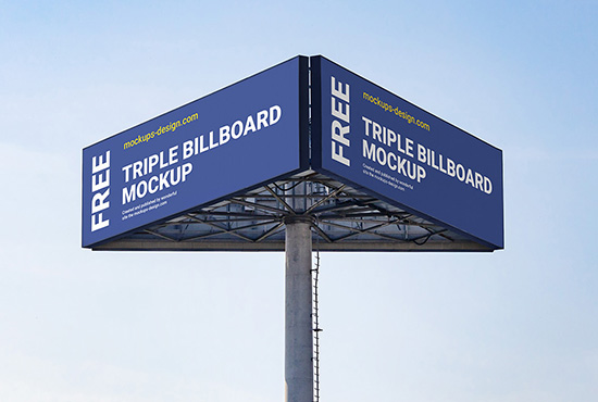 Triple billboard mockup