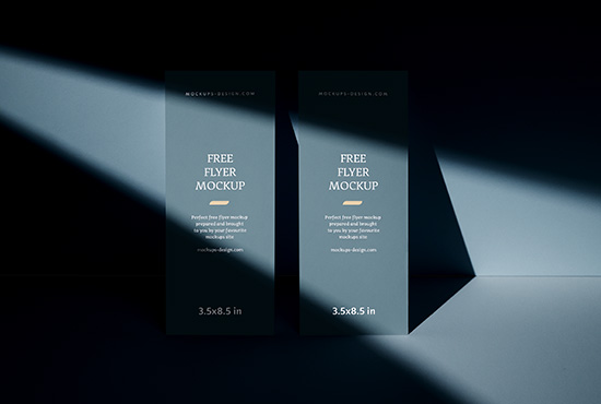 New Free Mockups – Dark 3,5×8,5 inches flyer mockup – Download Now