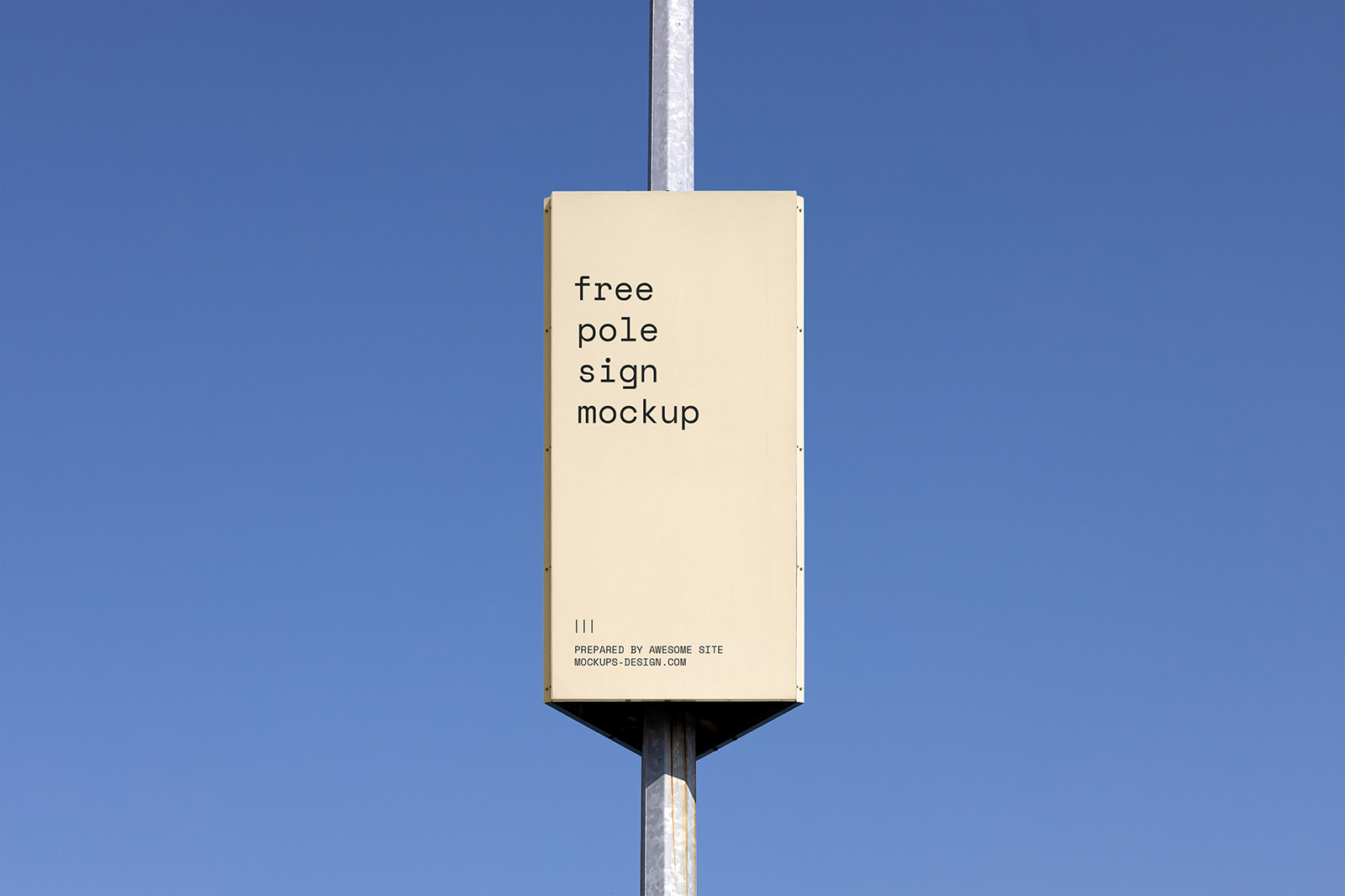 Free pole sign mockup