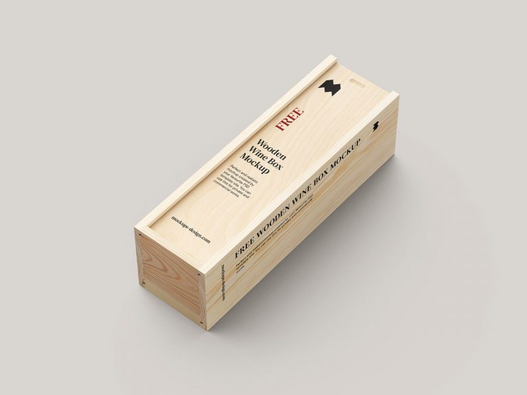 Free wooden wine box mockup - Instant Download