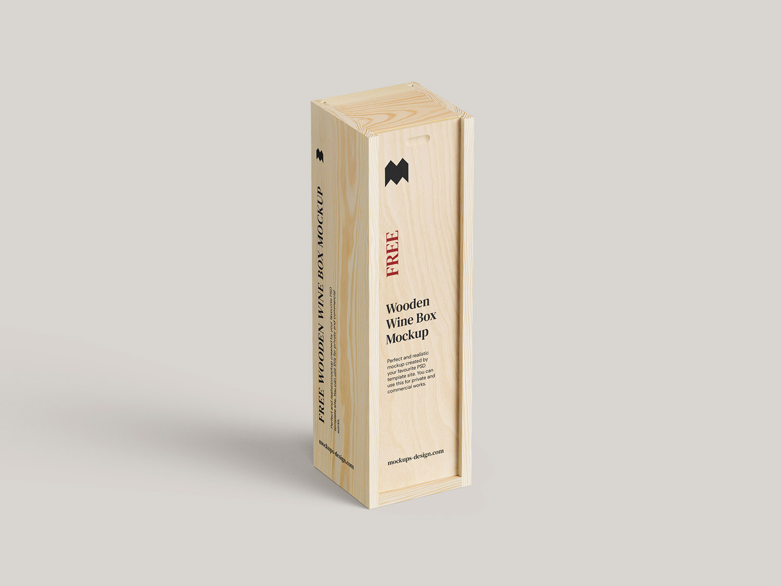 Free Wooden Wine Box Mockup - Instant Download