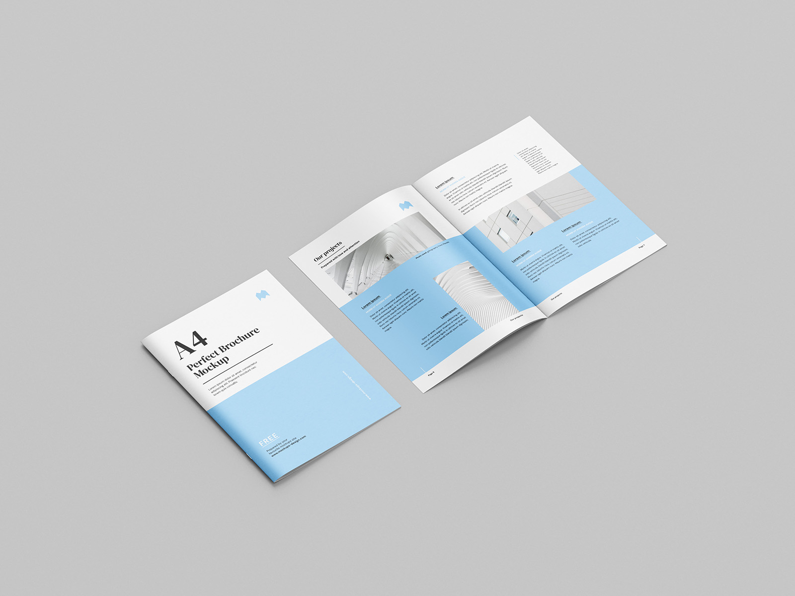 Thin A4 brochure mockup