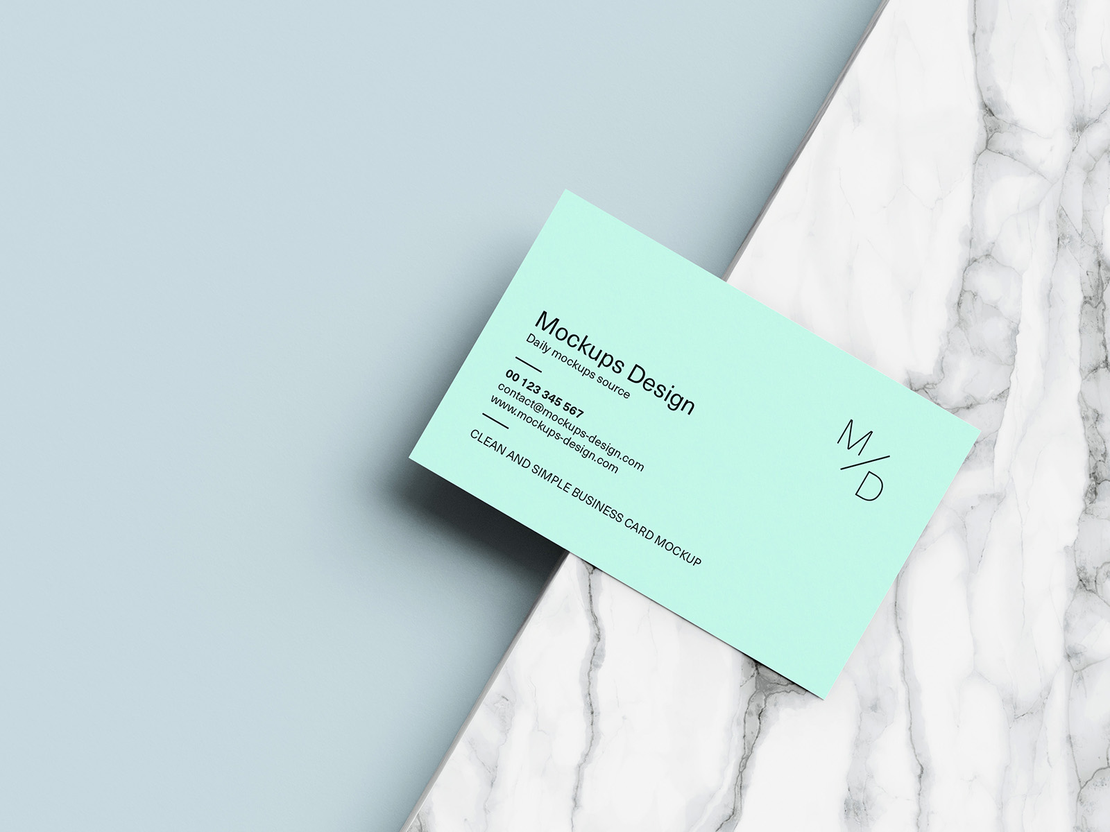 Business card on marble mockup
