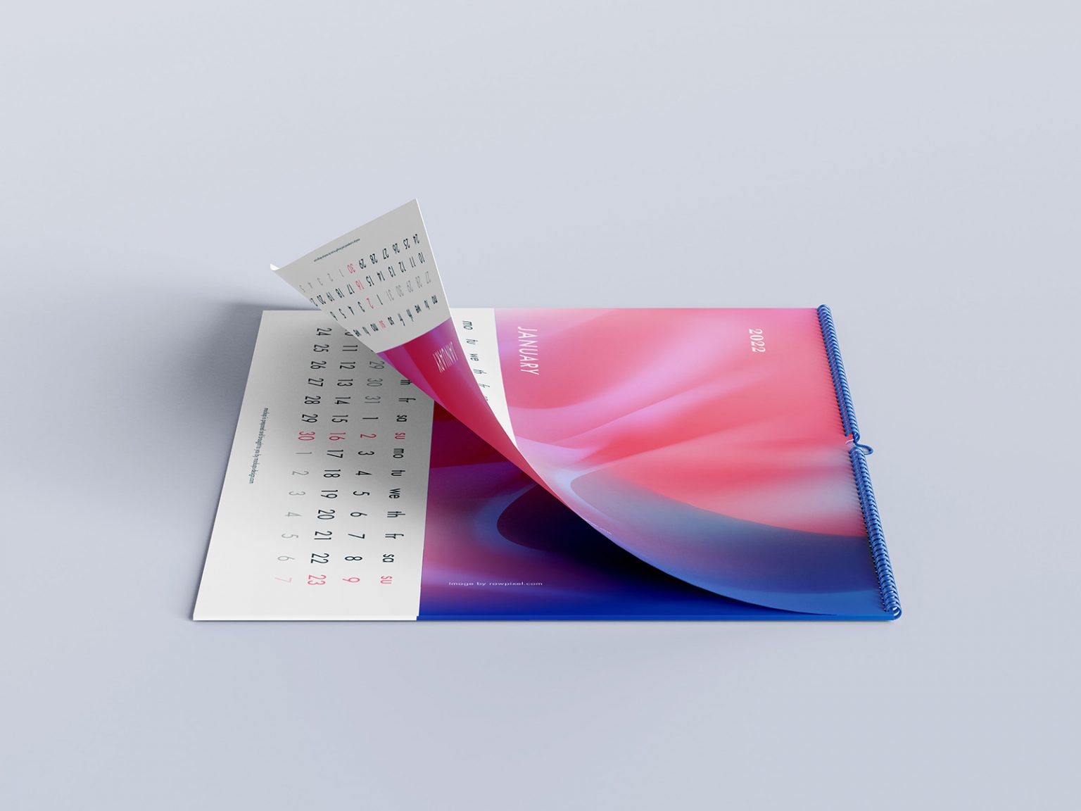 Free horizontal A3 wall calendar mockup - Mockups Design