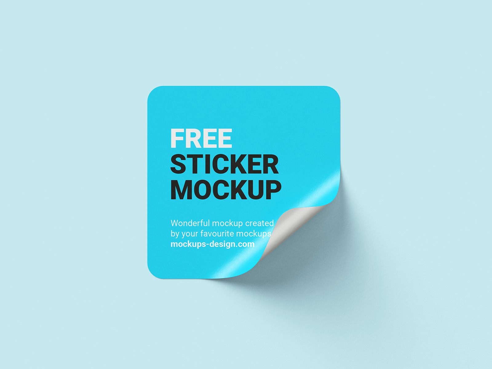 Free square sticker mockup