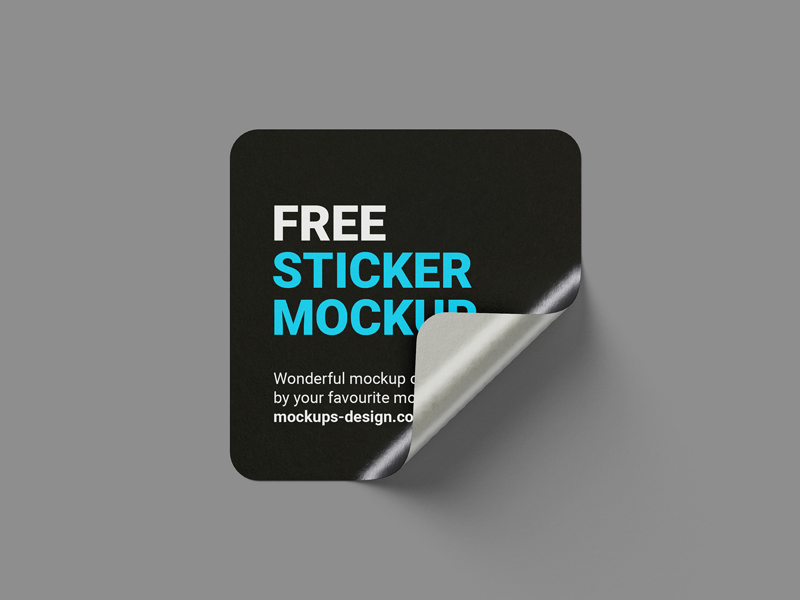 Free square sticker mockup