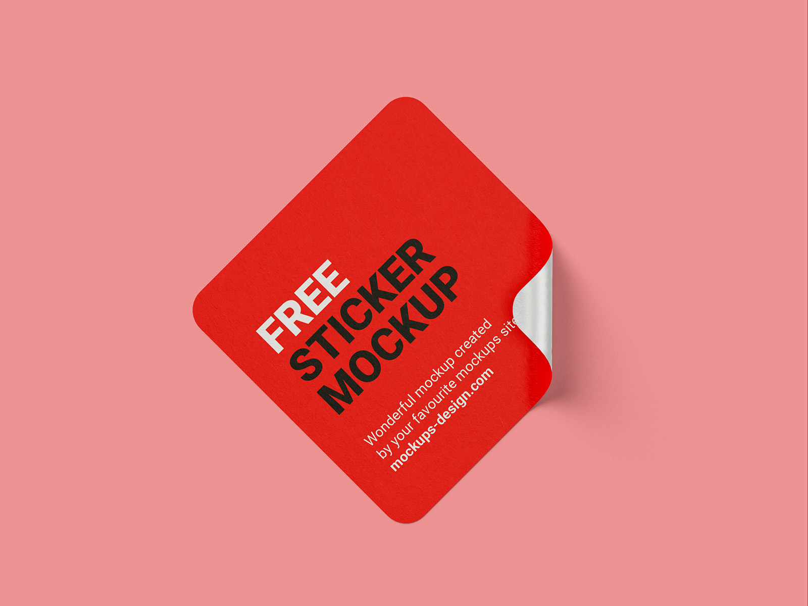 Free square sticker mockup