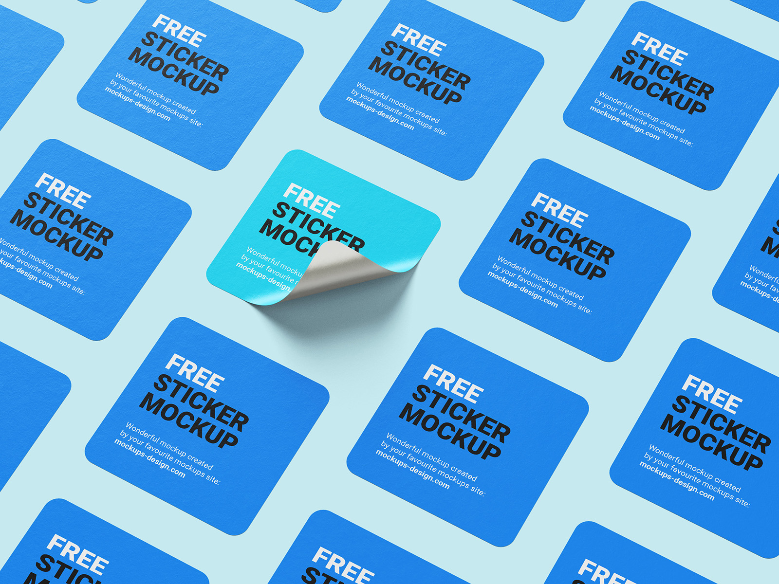 Free square sticker mockup - Mockups Design