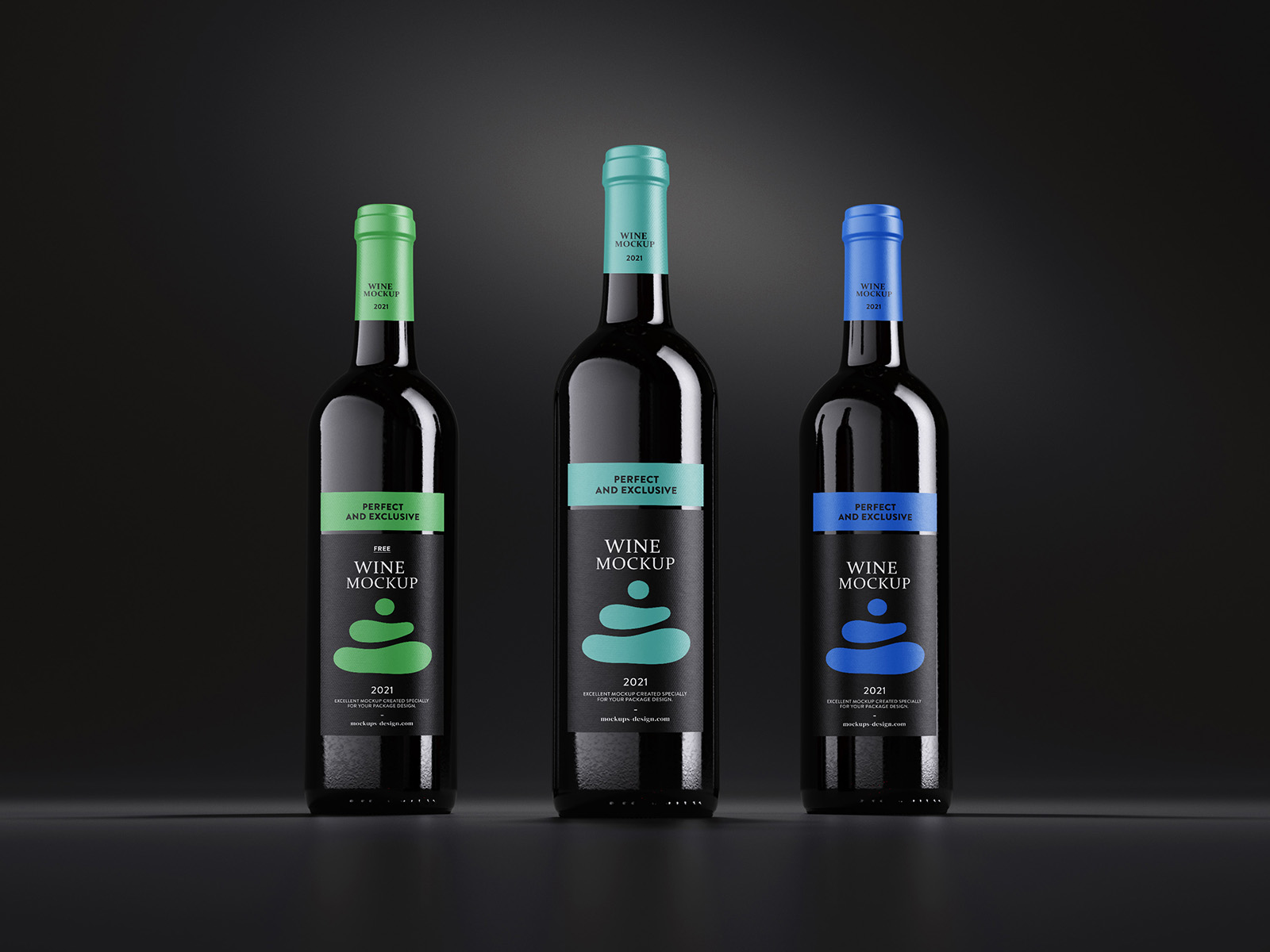 Wine bottles mockup