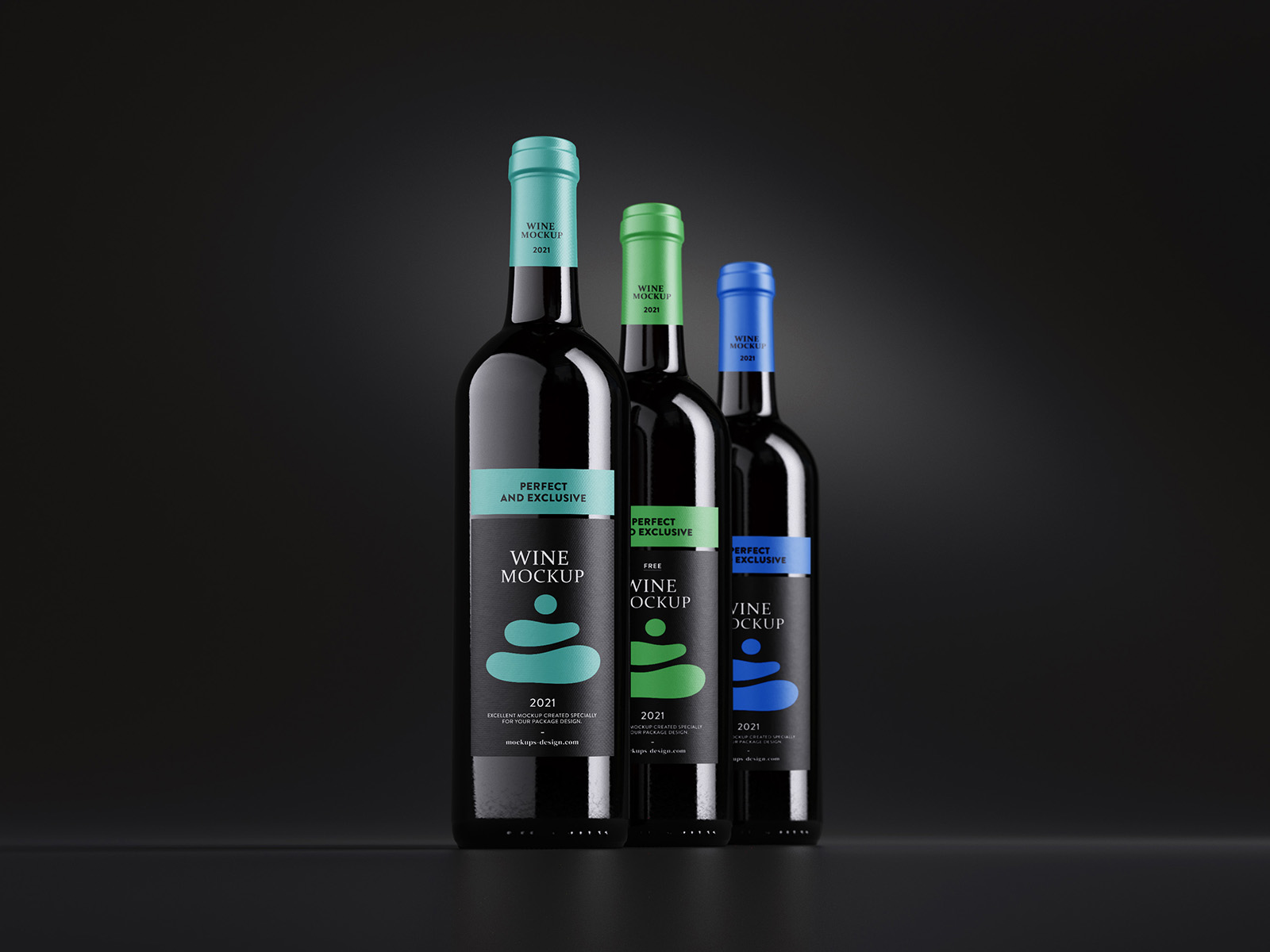 Wine bottles mockup