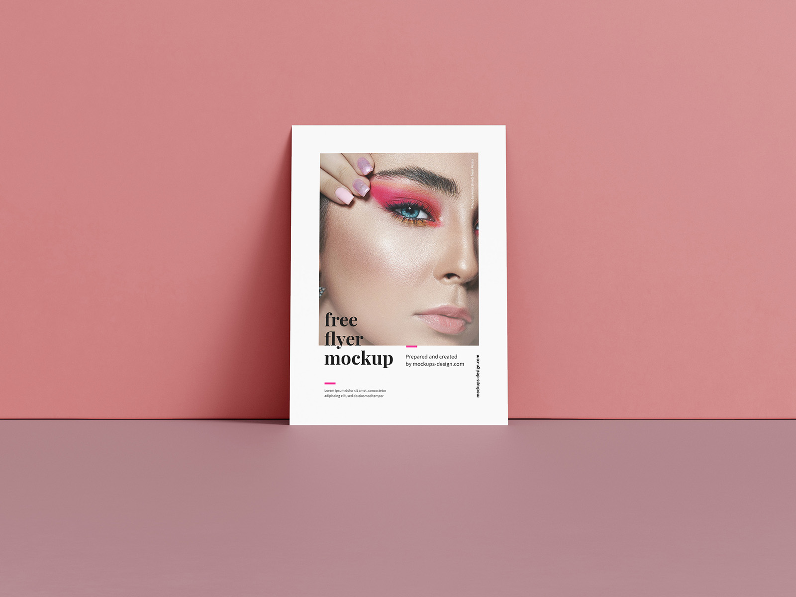 Free standing A6 flyer mockup