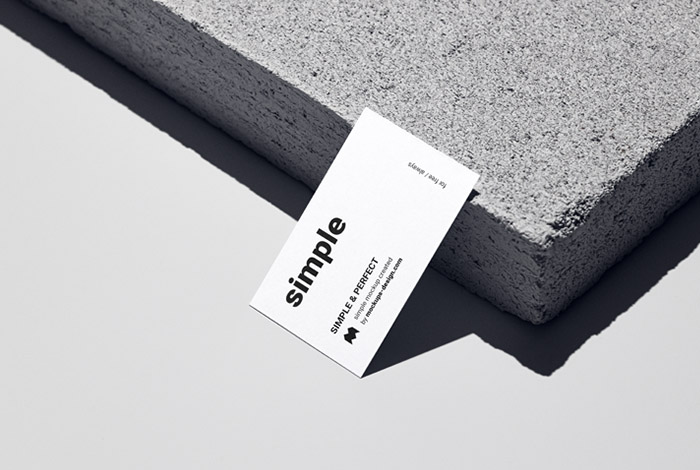 Concrete and business card mockup