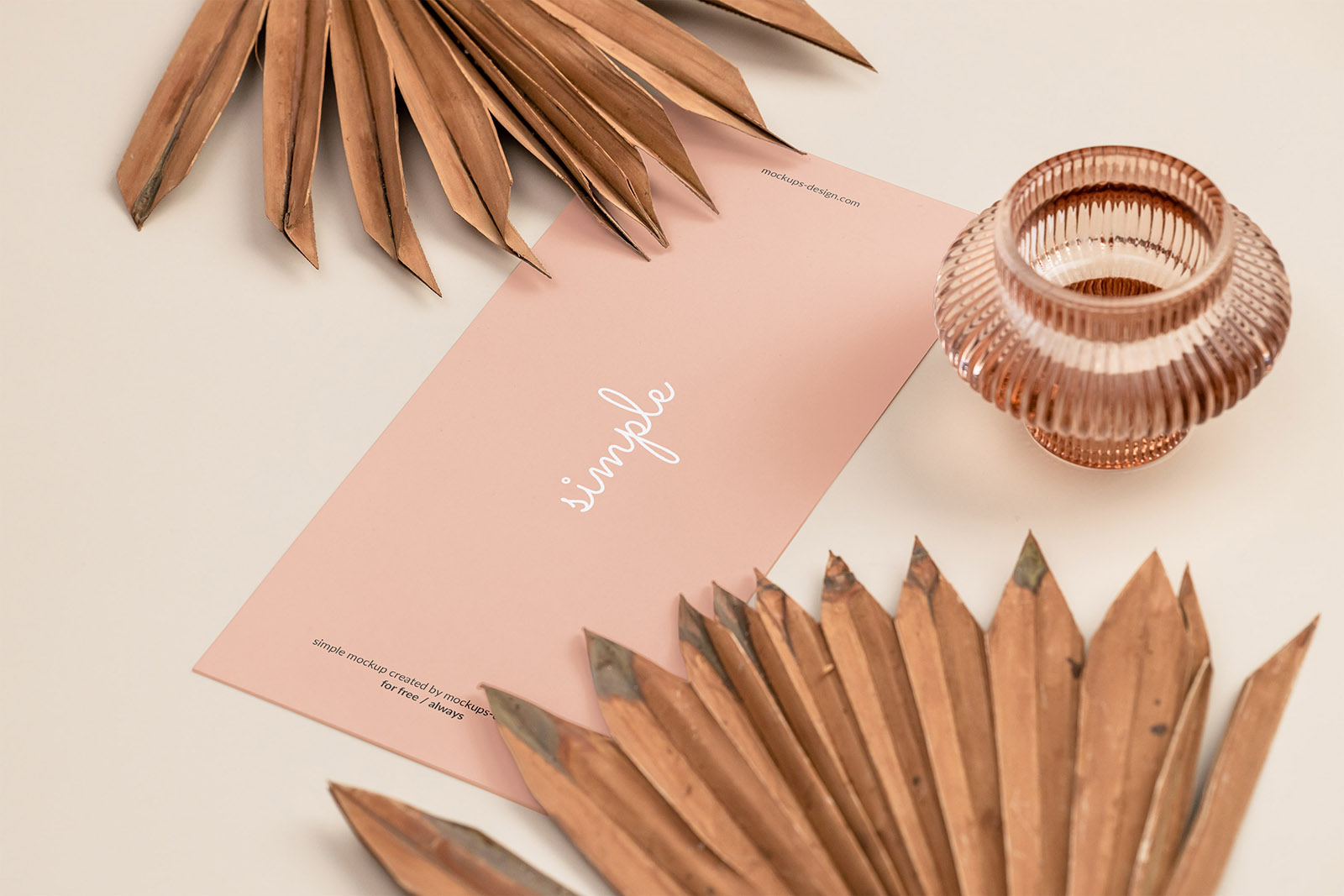 Single DL flyer with dried leafs mockup