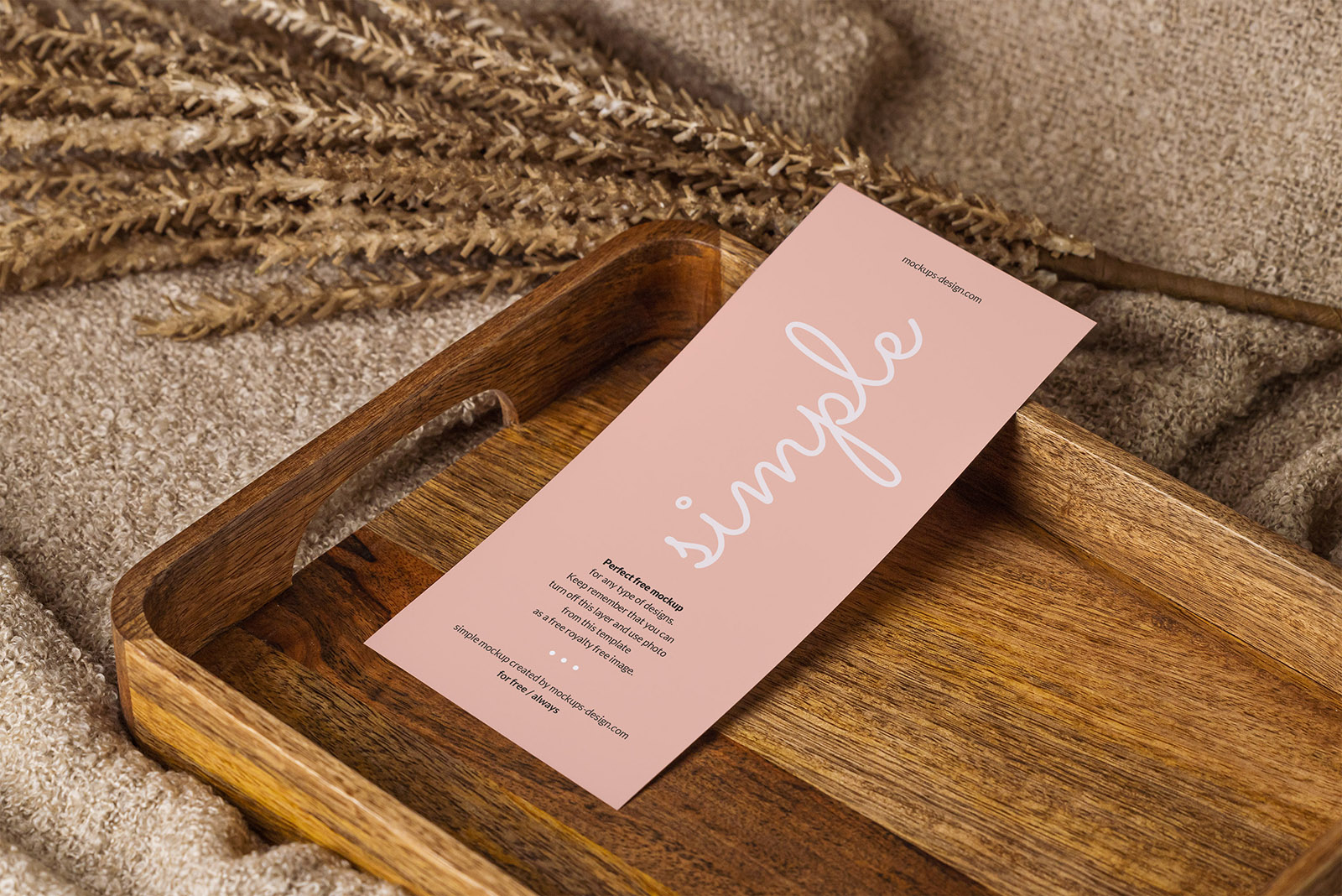DL flyer with wooden elements mockup