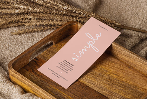 DL flyer with wooden elements mockup